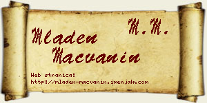 Mladen Mačvanin vizit kartica